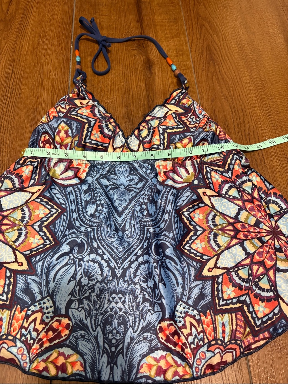 Lucky Brand Tankini Swimsuit Set Medium Boho Paisley Print 2 Piece - Picture 8 of 10